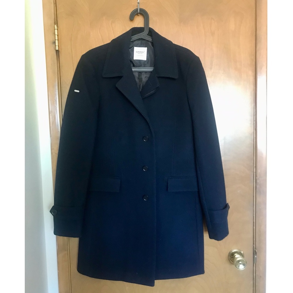 Superdry Men’s Navy Wool Pea Coat